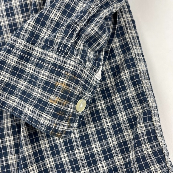 Gap Kids Button Down Dress Shirt Blue Plaid XL 12 - Picture 6 of 8
